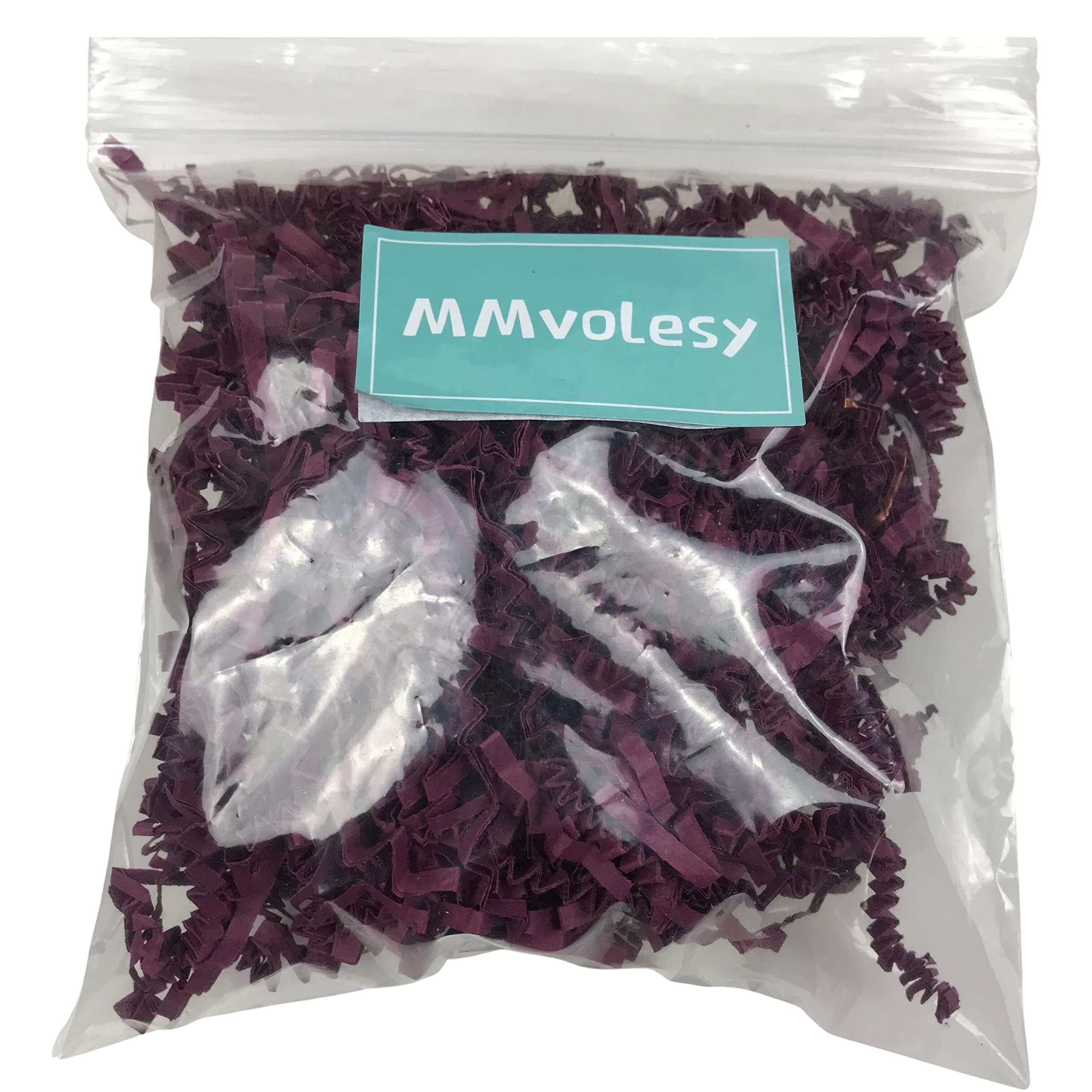MMvolesy Bordowy wypełniacz papieru w jednolitym kolorze do pakowania prezentów i wypełniacz do kosza do napełniania pudełka upominkowego cięcie papieru rozdrabniacz wypełniacz 0,5 kg