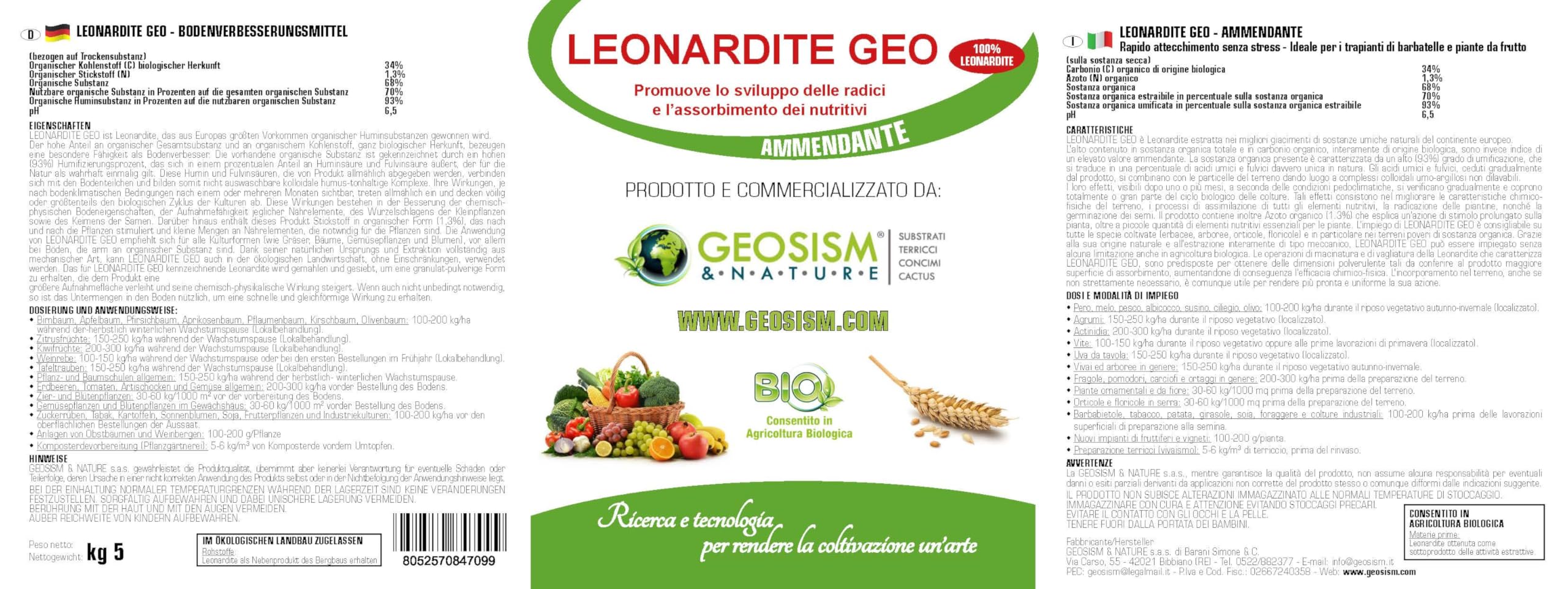 Leonardite Geo, natürlicher pflanzlicher Bio-Bodenverbesserer 0/5 mm (5 kg)