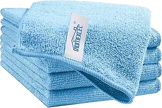HOMEXCEL Blue Cleaning Rags 5 Pack, Highly Absorbent Microfiber Cleaning Cloth for Kitchen, Lint Free, Scratch-Free, Reusable Microfiber Towels for House, Window and Glass, Cars, 11.5 X11.5 inch