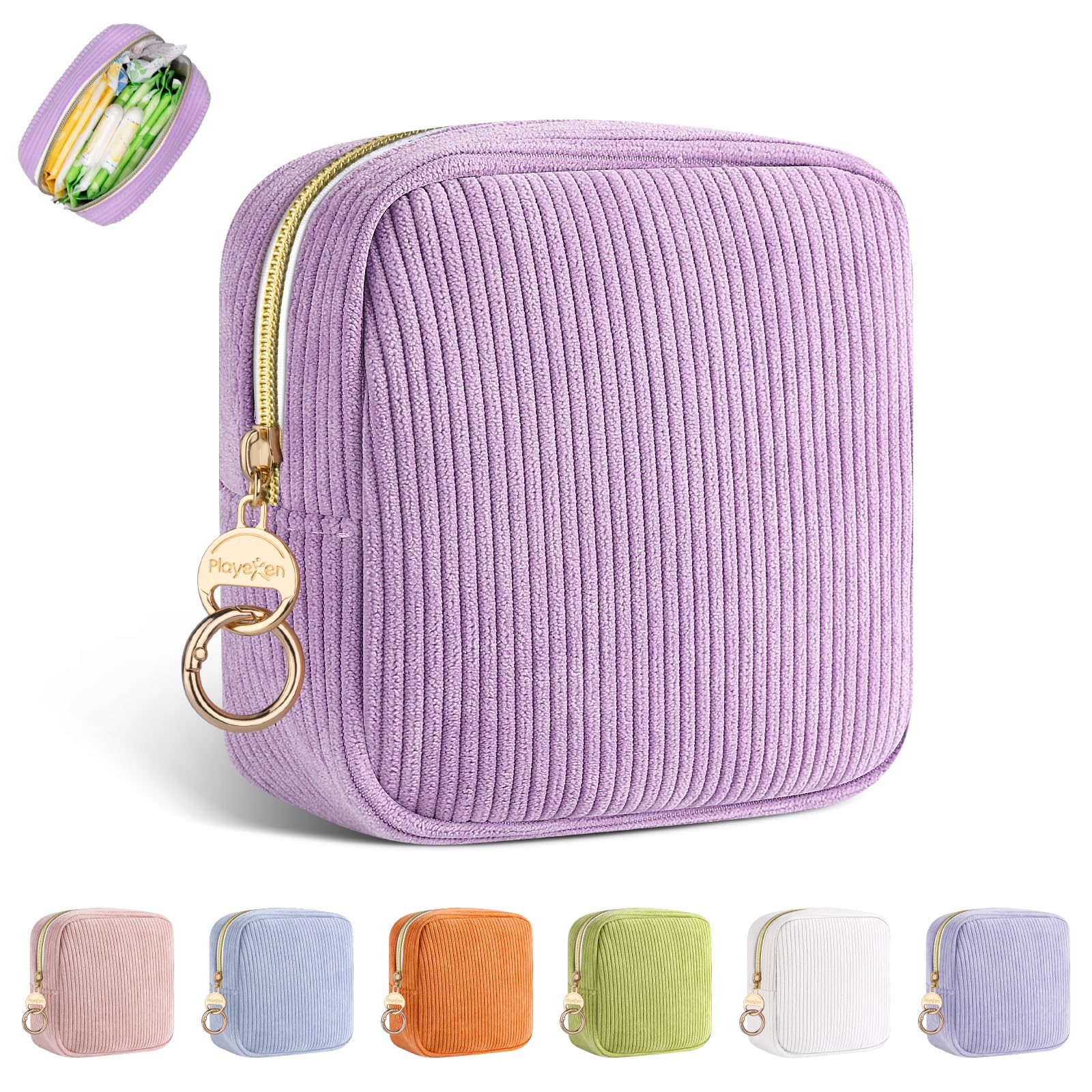 Neceser Compresas 2 Bolso de Almacenamiento para Compresas Algodon Tampones Bolsa Menstrual con Cremallera de Servilletas Sanitarias Bolsas Portátil para Mujers Regalo Adolescentes Niña(Violeta&Azul) — view 8