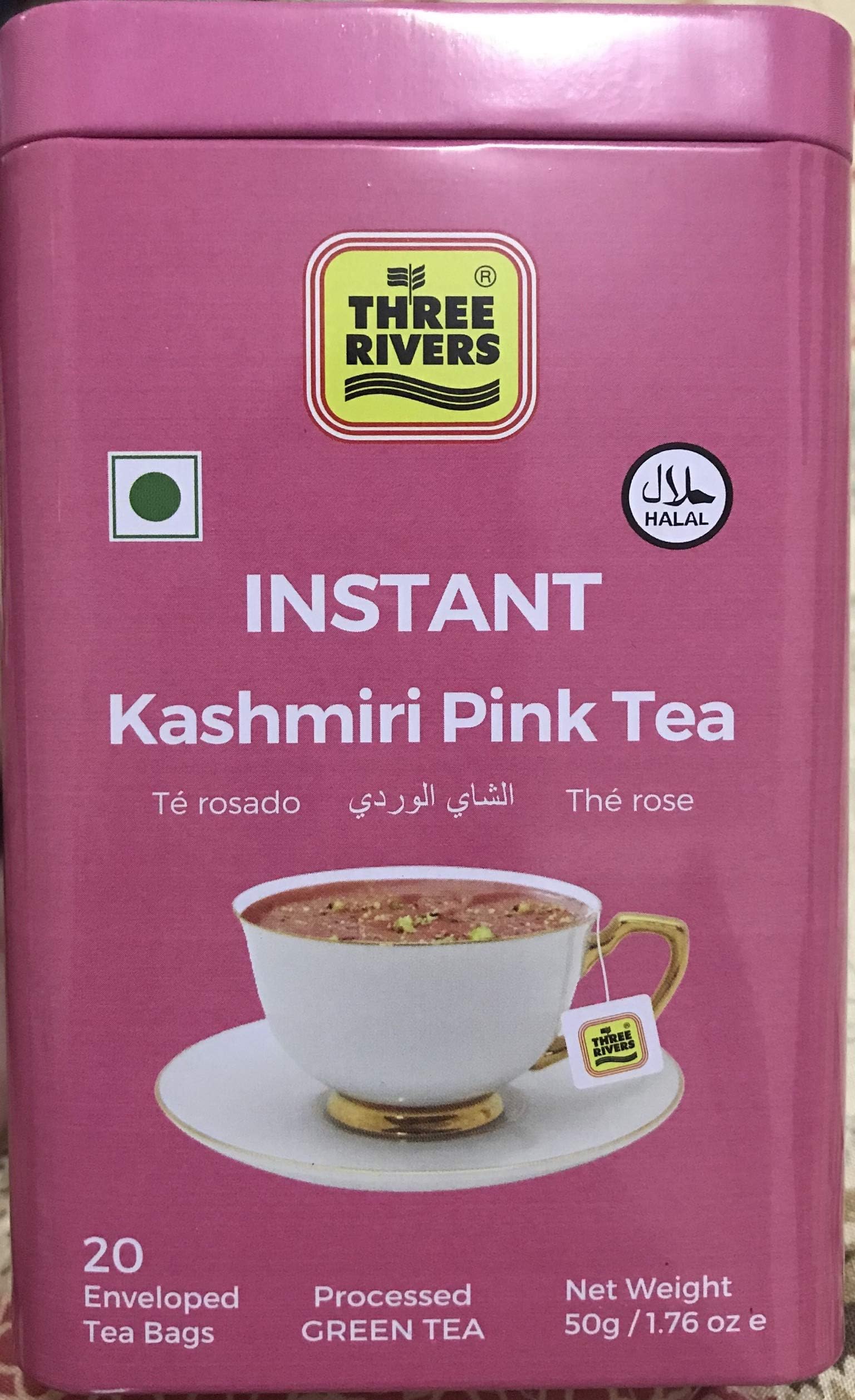 Pink Tea Bags Instanat Kashmiri Tea Three Rivers Brand