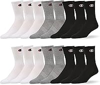 Champion Boys 8-Pack Crew Ankle Quarter Socks - Durable, Moisture-Wicking Kids Sports Socks for Active Play