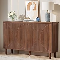 Vista 10 de Tribesigns Aparador de buffet con almacenamiento, armario de almacenamiento moderno, mesa de buffet con puertas para sala de estar, cocina, comedor