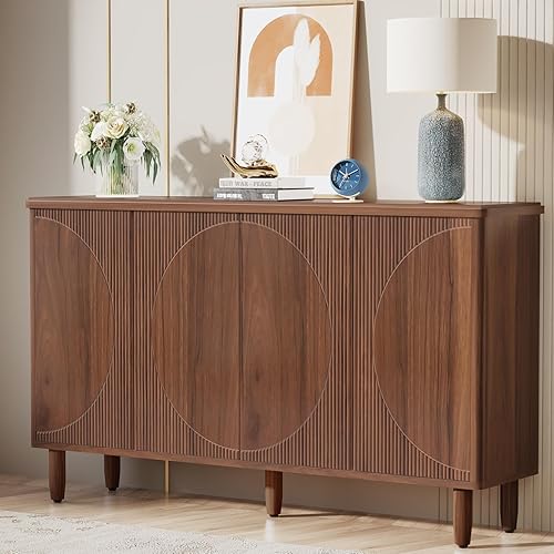 Tribesigns Aparador de buffet con almacenamiento, armario de almacenamiento moderno, mesa de buffet con puertas para sala de estar, cocina, comedor