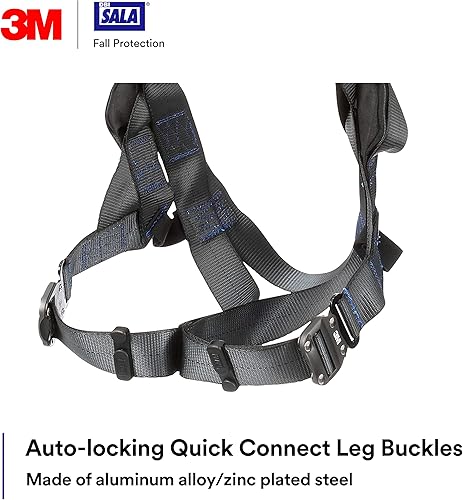 Miniatura 5 de 3M DBI-SALA ExoFit X300 X-Style - Arnés de seguridad con acolchado trasero, hebillas de conexión rápida en el pecho y las piernas, anillos en D