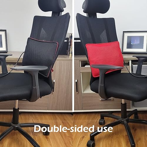 Miniatura 8 de Almohada inflable de apoyo lumbar para silla de oficina y asiento de coche, cojín de apoyo de espalda con bomba de aire para reducir el dolor de