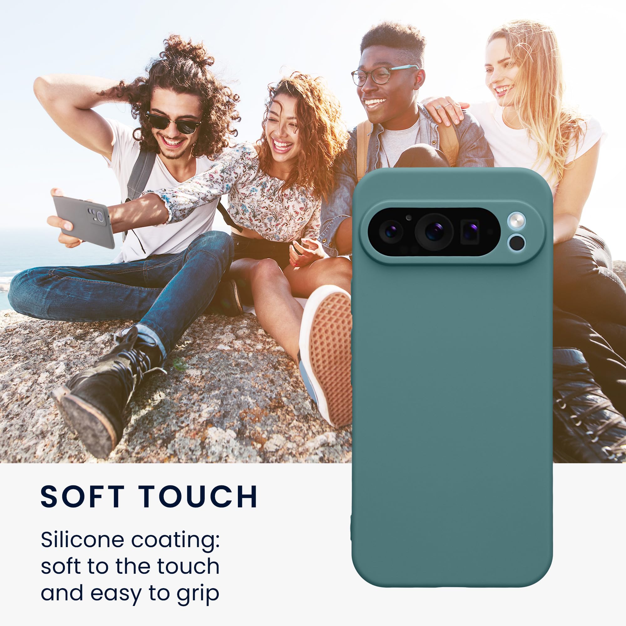 kwmobile Case Compatible with Google Pixel 9 Pro XL Case - Protective Slim TPU Phone Cover - Soft Matte Finish - Arctic Night - Image 4