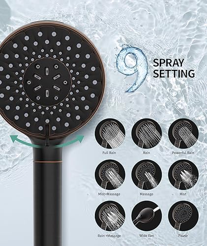 Miniatura 4 de SR SUN RISE Filtered Shower Head with Handheld High Pressure 9 Spray Mode Showerhead Detachable Shower Head Water Softener Filters Beads for Hard