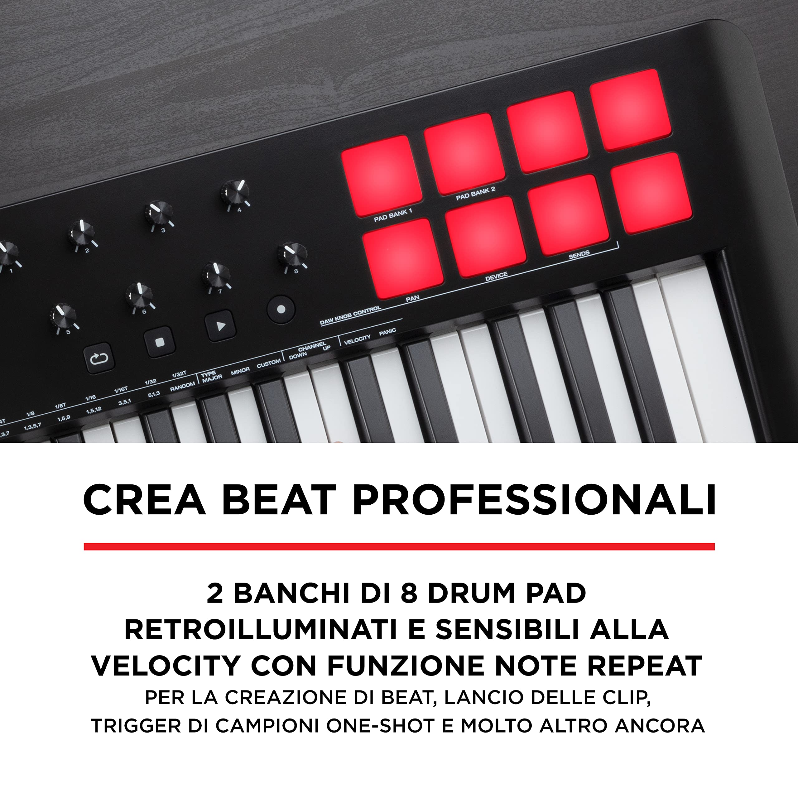 M-AUDIO Oxygen 49 (MKV) - Tastiera-controller USB MIDI a 49 note con pad Beat, Smart chord, modalità Scale, arpeggiatore e pacchetto Native Instruments Sound (integrazione NKS)