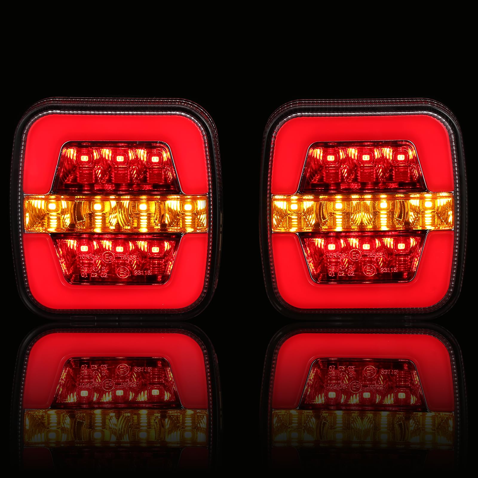 D-TECH Juego de Luces LED Inalámbricas Magnéticas para Remolque - Pilotos Traseros Homologados, Bluetooth, LED
