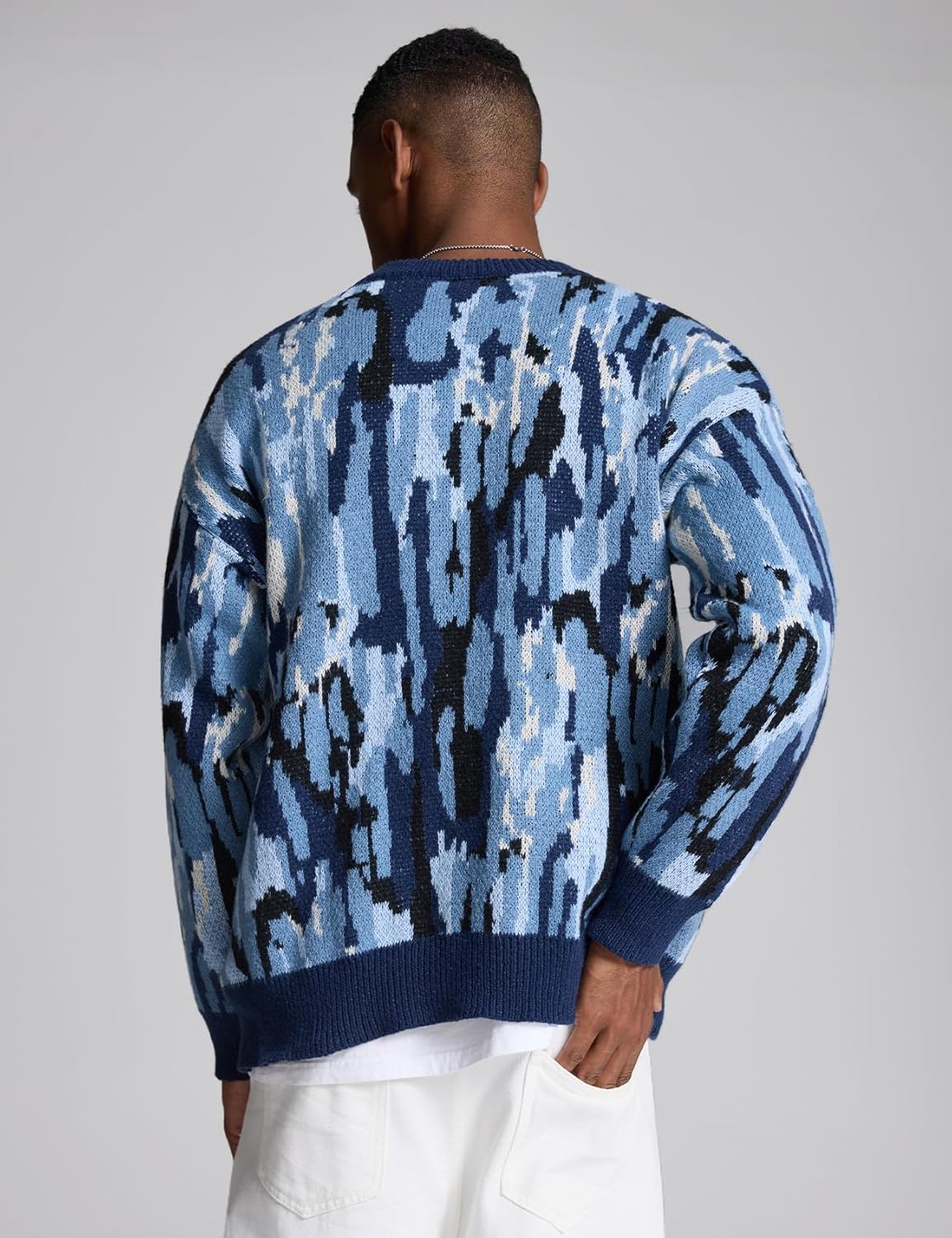 Wyeysyt Men's Oversized Sweater Graphic Crewneck Streetwear Pullover Knit Aesthetic Print Unisex Y2K Vintage Tops - Image 5