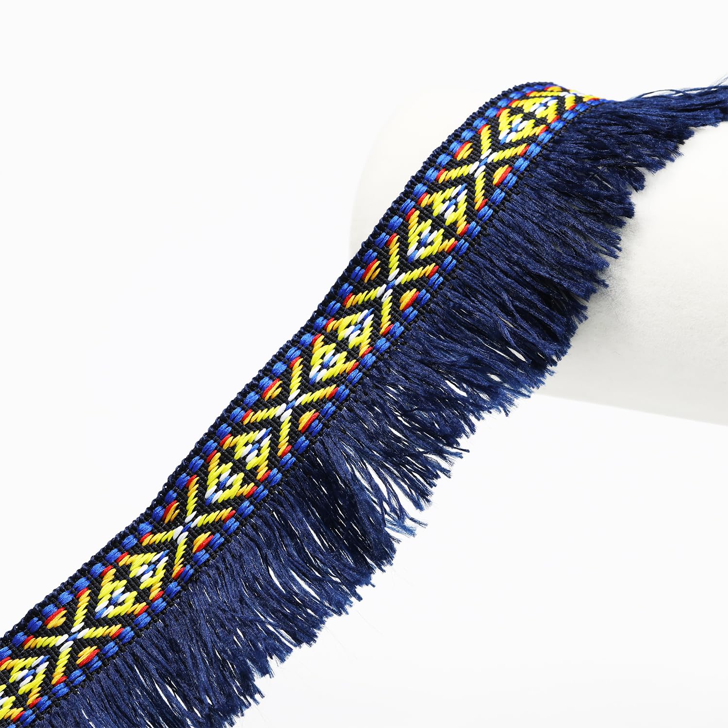 11 Yards of 40mm (1.57 Inches) Navy Blue Fringe Tassel Trim. Boho - Style, Fringe for Curtains, Carpets, and for Creating Other handicrafts(Navy Blue)