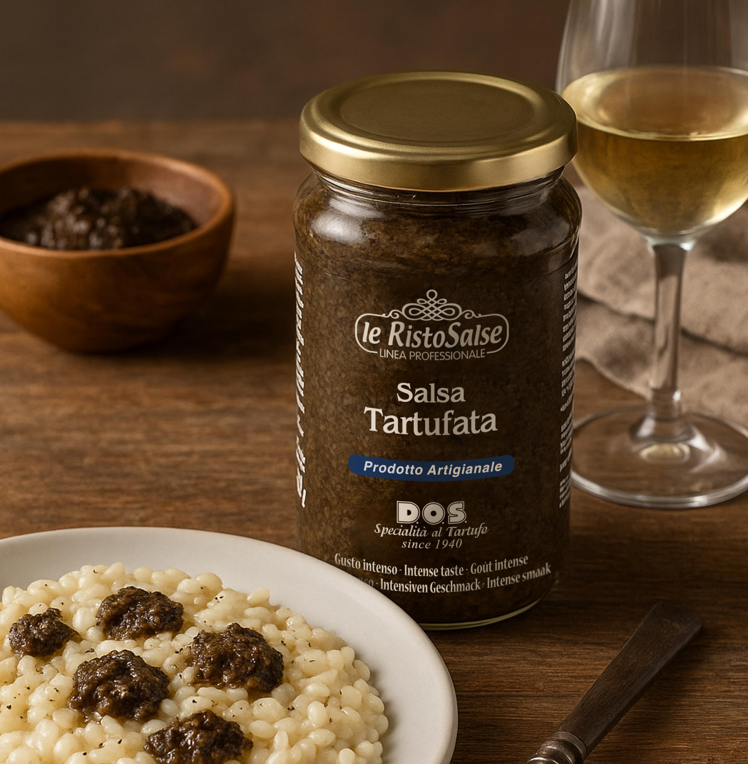 Salsa de trufa 190g - Salsa de trufa lista para usar - Utilizada en restaurantes y chefs profesionales - Trufa Italia Umbría - Producto artesanal Umbría