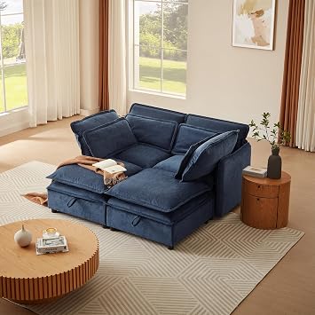 Double Layer Cushion Modular Sofa, Freely Combinable, 4 Seater with Storage Function, Includes 4 Soft Cushions, Perfect for Living Rooms, Offices, and Apartments