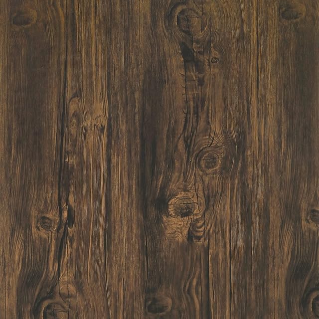 Self Adhesive Wallpaper Dark Brown Vinyl Wrap Film 30cm X 200cm Wood Effect Sticky Back Plastic Decorative Furniture Table Shelf Counter Wall Furniture Stickers Christmas Decorations