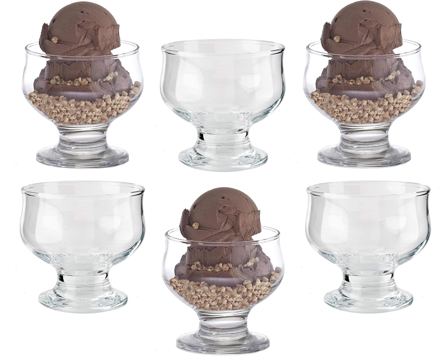 Glass Dessert Glasses Short Stemmed Set Of 6 Glass Ice Cream Sundae