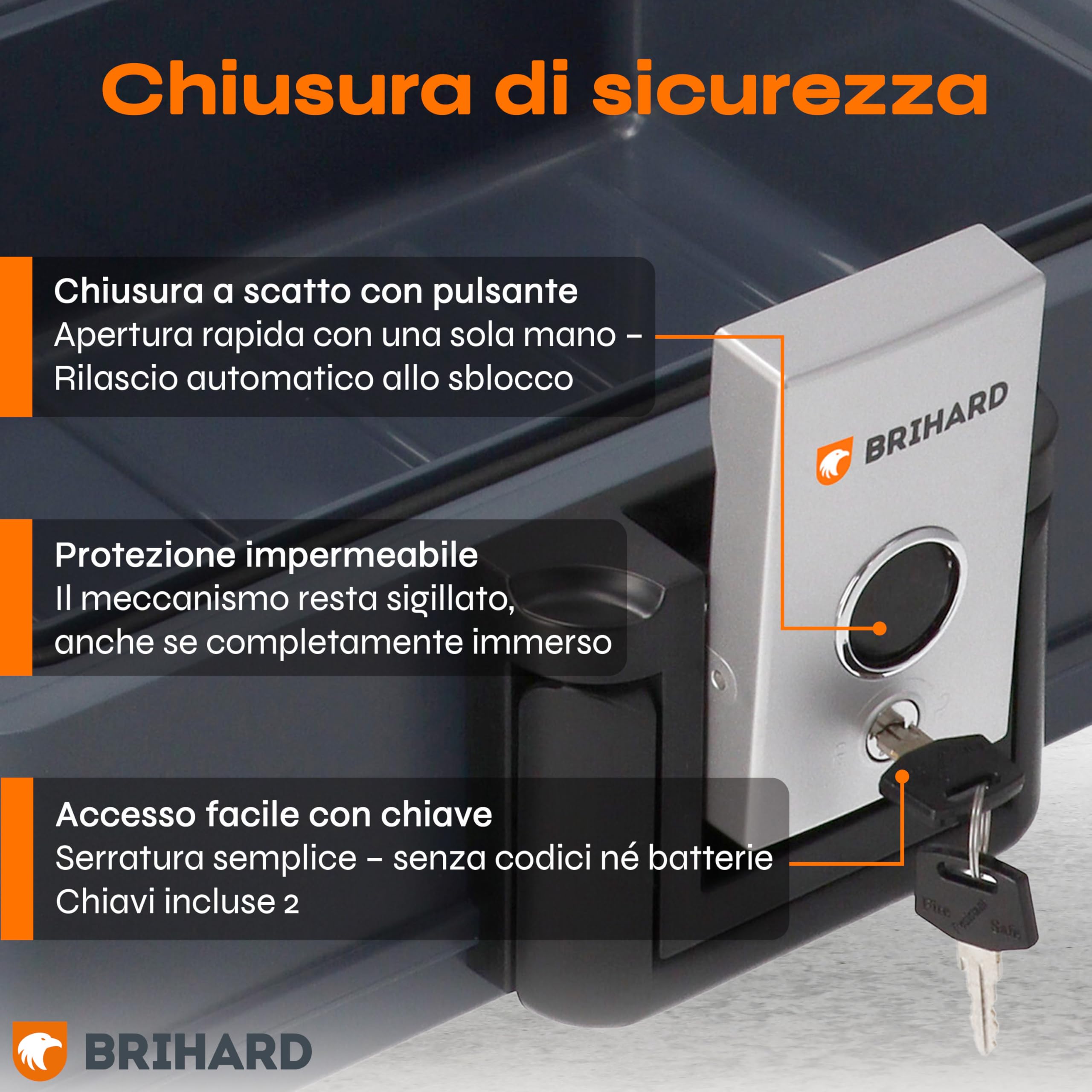 Cassaforte Portatile Certificata 2017, A4 - Scatola di Sicurezza Impermeabile e Ignifuga con Serratura a Chiave, Protezione di Valori e Documenti, H 15,5 x L 40,7 x P 32,1 cm