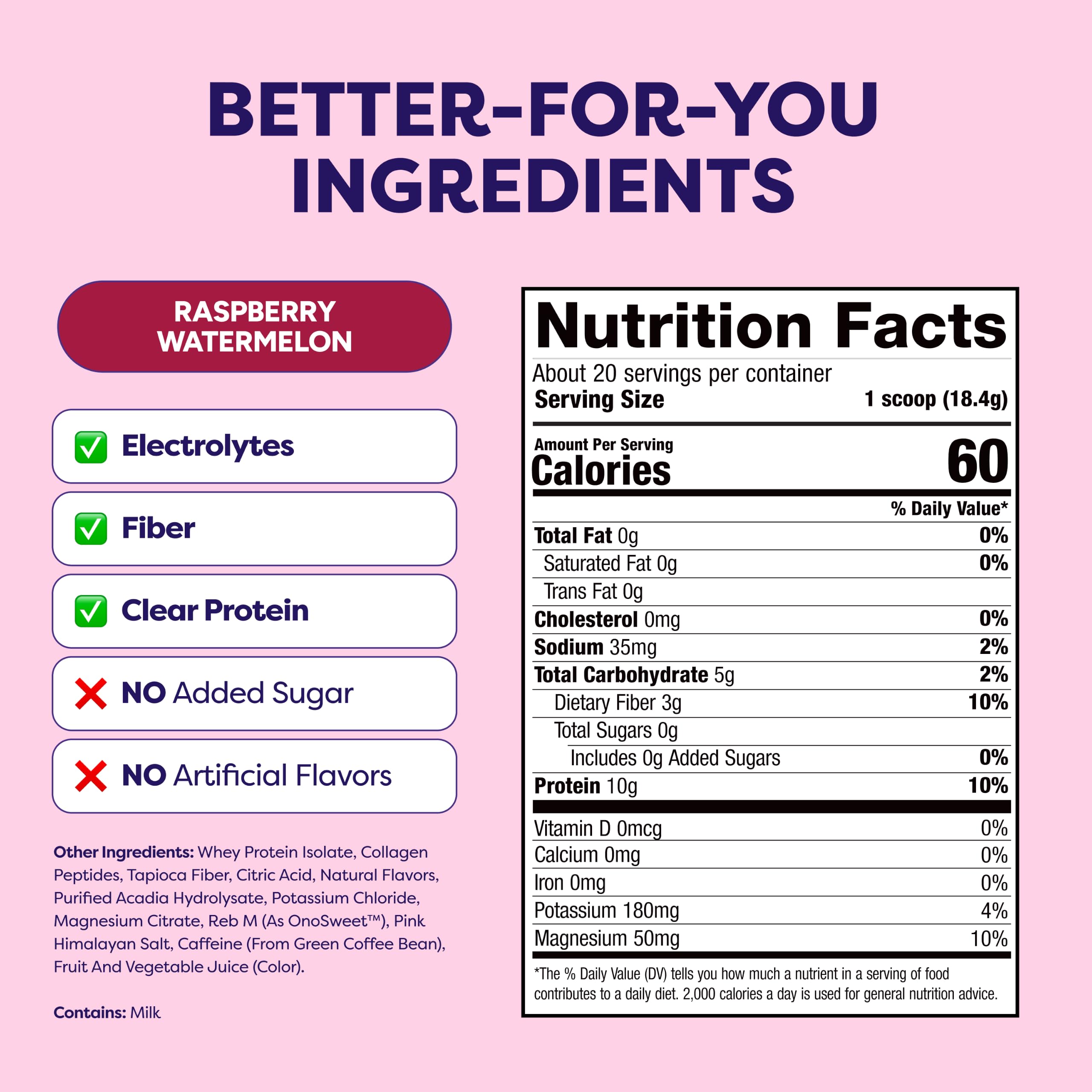 Javvy Clear Protein Powder with Clear Whey Protein, Raspberry Watermelon — Amazon image 2