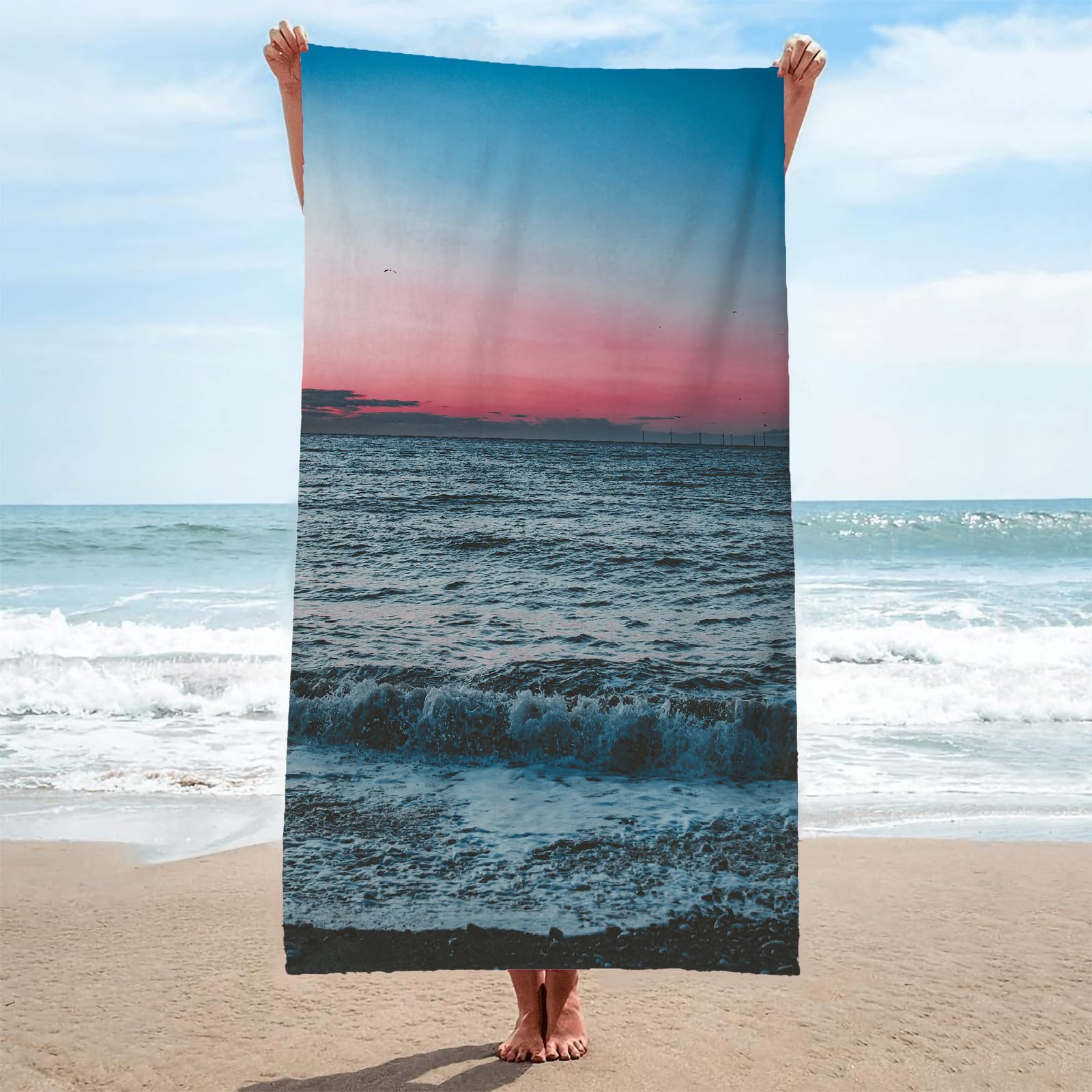 Telo Mare In Microfibra 180x90 Cm - Asciugatura Rapida, Antisabbia, Leggero Per Spiaggia, Yoga E Nuoto - Foto 7