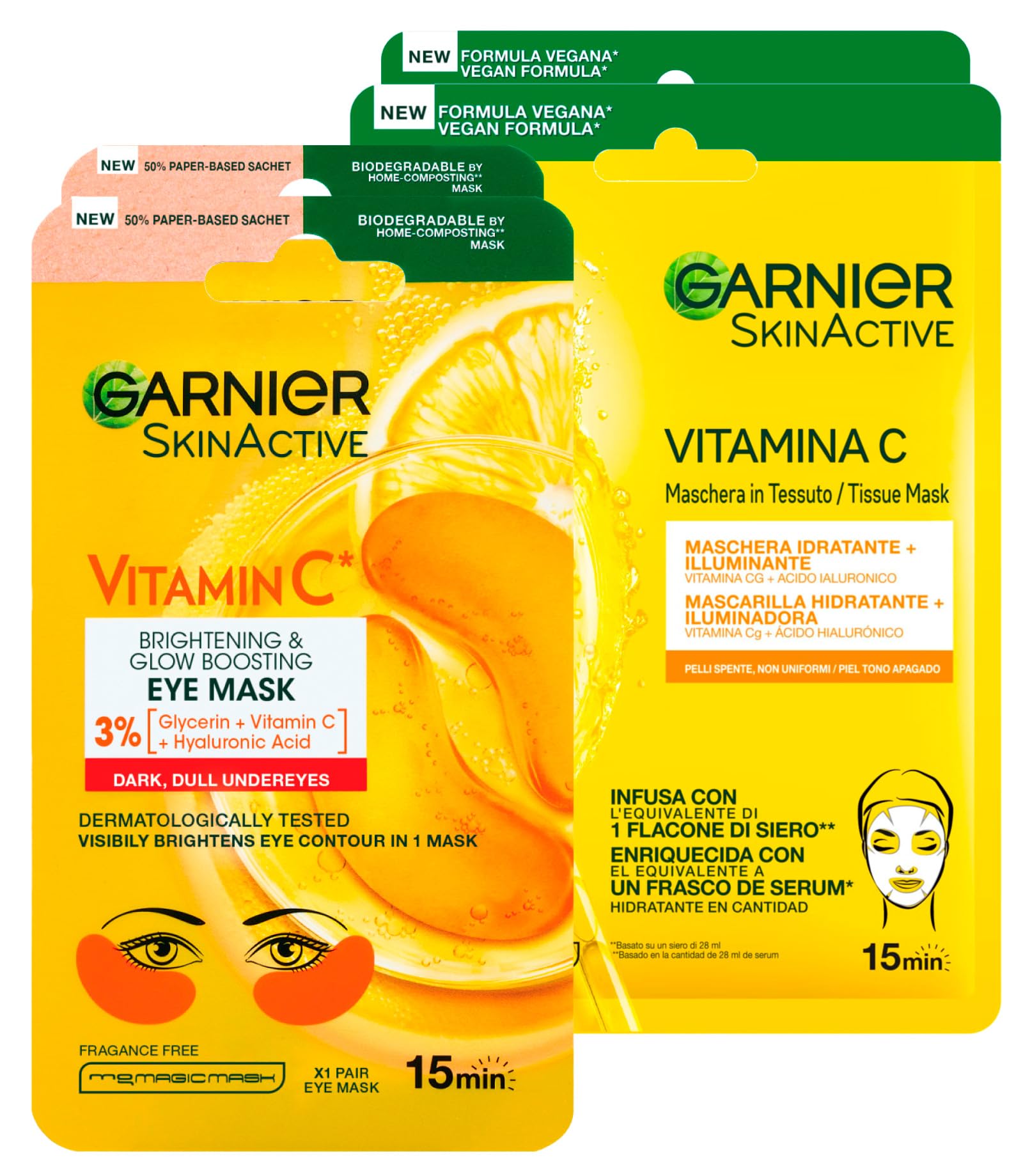 3x Garnier SkinActive Hydra Bomb Mascarilla Facial en Tela Hidratante y Matificante con Té Verde y Ácido Hialurónico — view 14