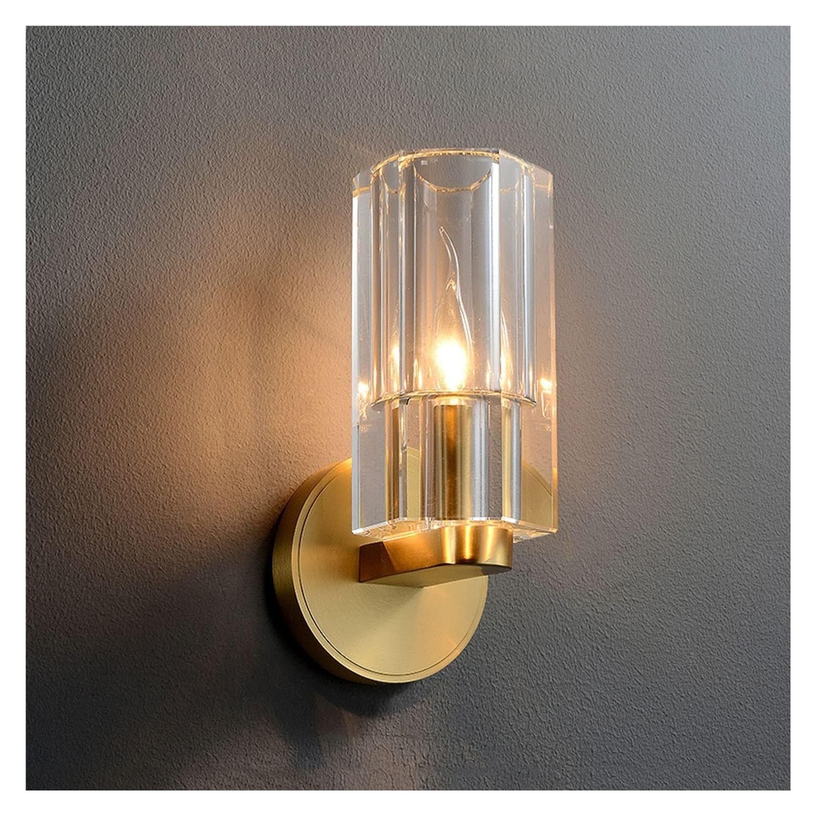 ZTCHSENZT Crystal Wall Light Brass Wall Sconce Lamp, E14 Headboard Lighting Fixtures Copper Wall Sconces Chandelier