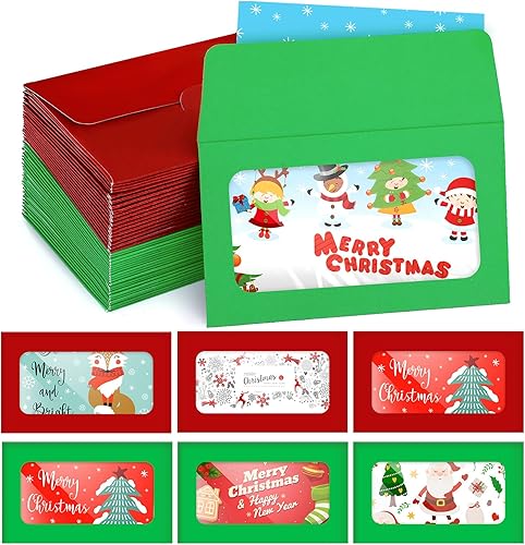 Paquete de 120 sobres de ventana para tarjetas de regalo, fundas para tarjetas de crédito, sobres de tarjetas de invitación de negocios para regalos