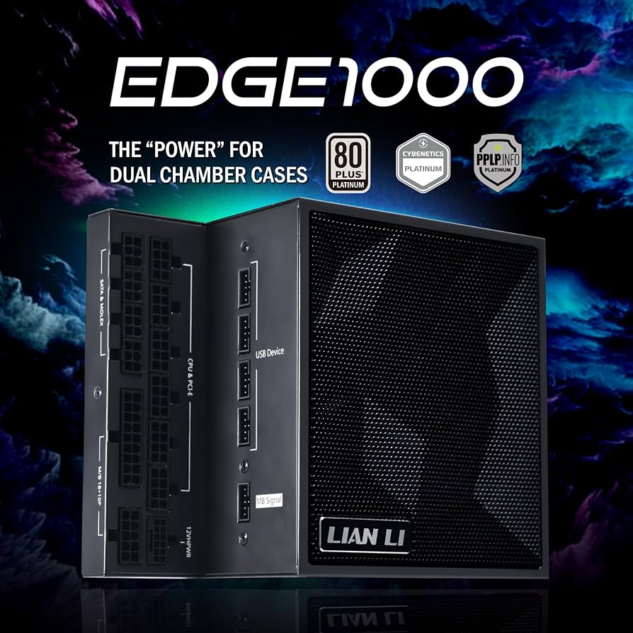 【ATX電源】LL-EDGE PLATINUM 1000W BK Amazon | LIANLI ATX 3.1 PC電源 EDGE 1000 BLACK L-Shape