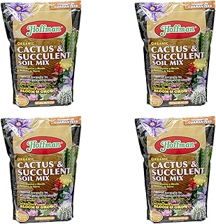 Hoffman 10410 Organic Cactus and Succulent Soil Mix, 10 Quarts, 4 Pack