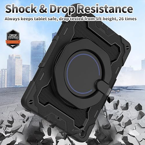 Miniatura 5 de ROISKIN Funda para niños para iPad de 9, 8 y 7 generación de 10.2 pulgadas (2021 2020 2019) Protección contra caídas de 15 pies Correa de hombro