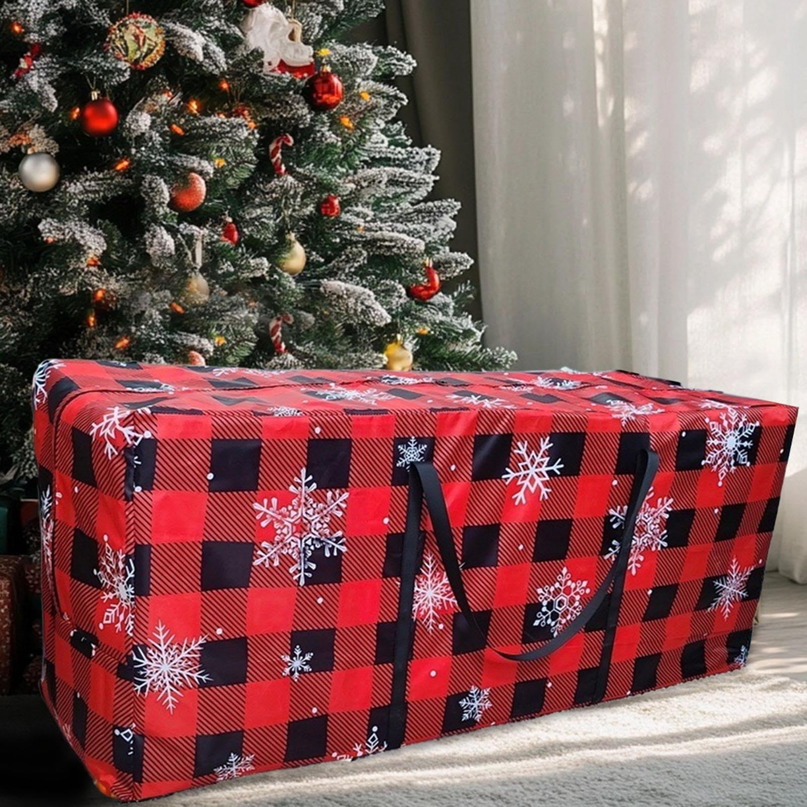 Scatola portaoggetti per albero di Natale, portaoggetti per albero di | Natale | Contenitori per alberi artificiali con fiocchi di neve - Borsa portaoggetti per albero di Natale Albero di Natale