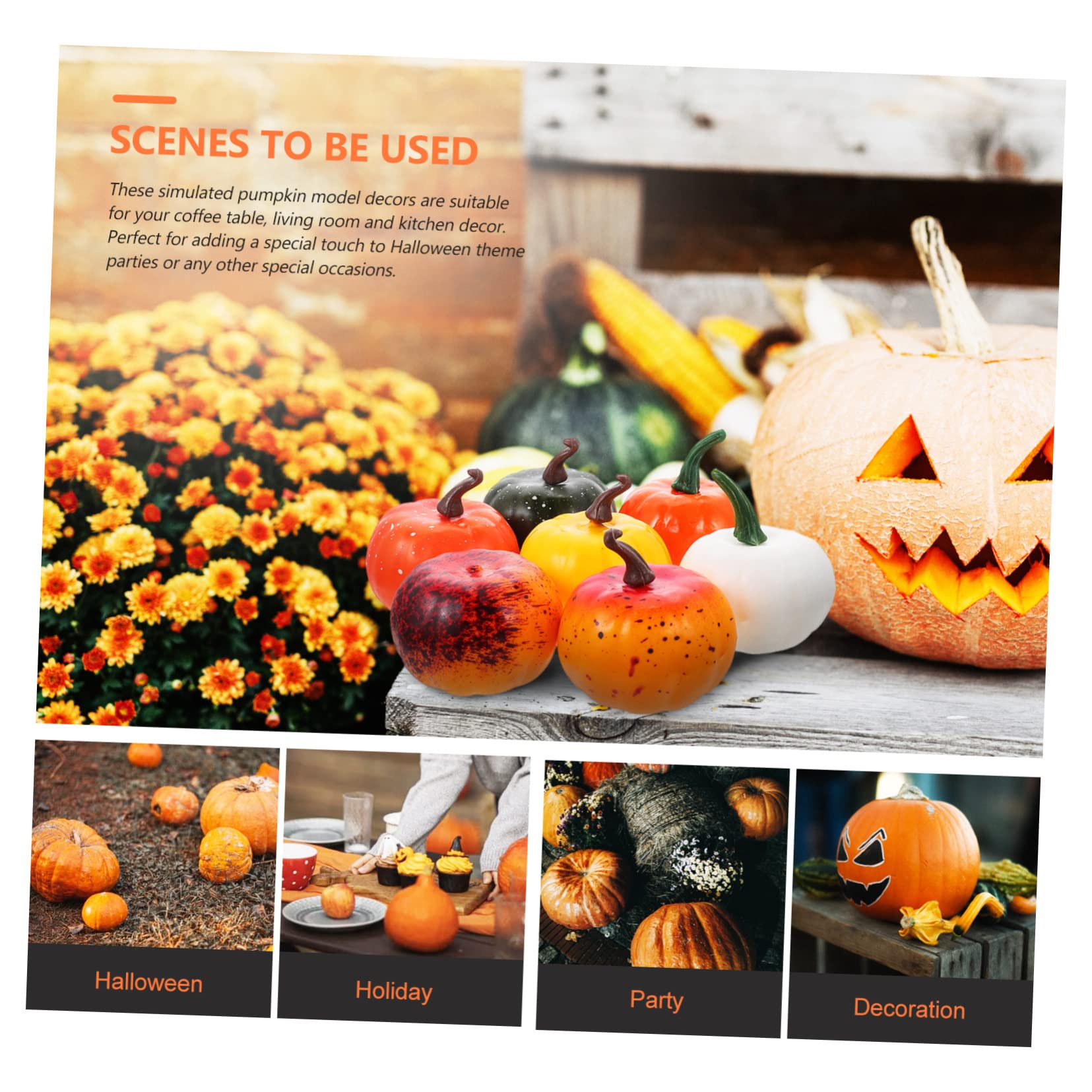 Zerodeko 4 Set Zucca Artificiale Modelli Di Zucca Di Halloween Falso Zucche Di Schiuma Artificiale Forniture Per La Fotografia Di Halloween Mini Zucche Finte Schiuma 12 Pezzi * 4