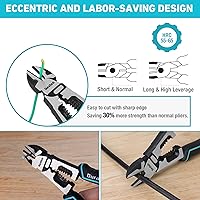 Vista 4 de DURATECH - Alicates de corte diagonal 4 en 1, alicates multifuncionales de corte lateral resistentes de 20 cm con pelacables, cortadores de alambre