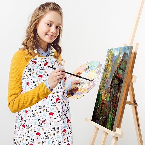 Miniatura 4 de FreeNFond Delantal ajustable para niños con 4 bolsillos para hornear pintura