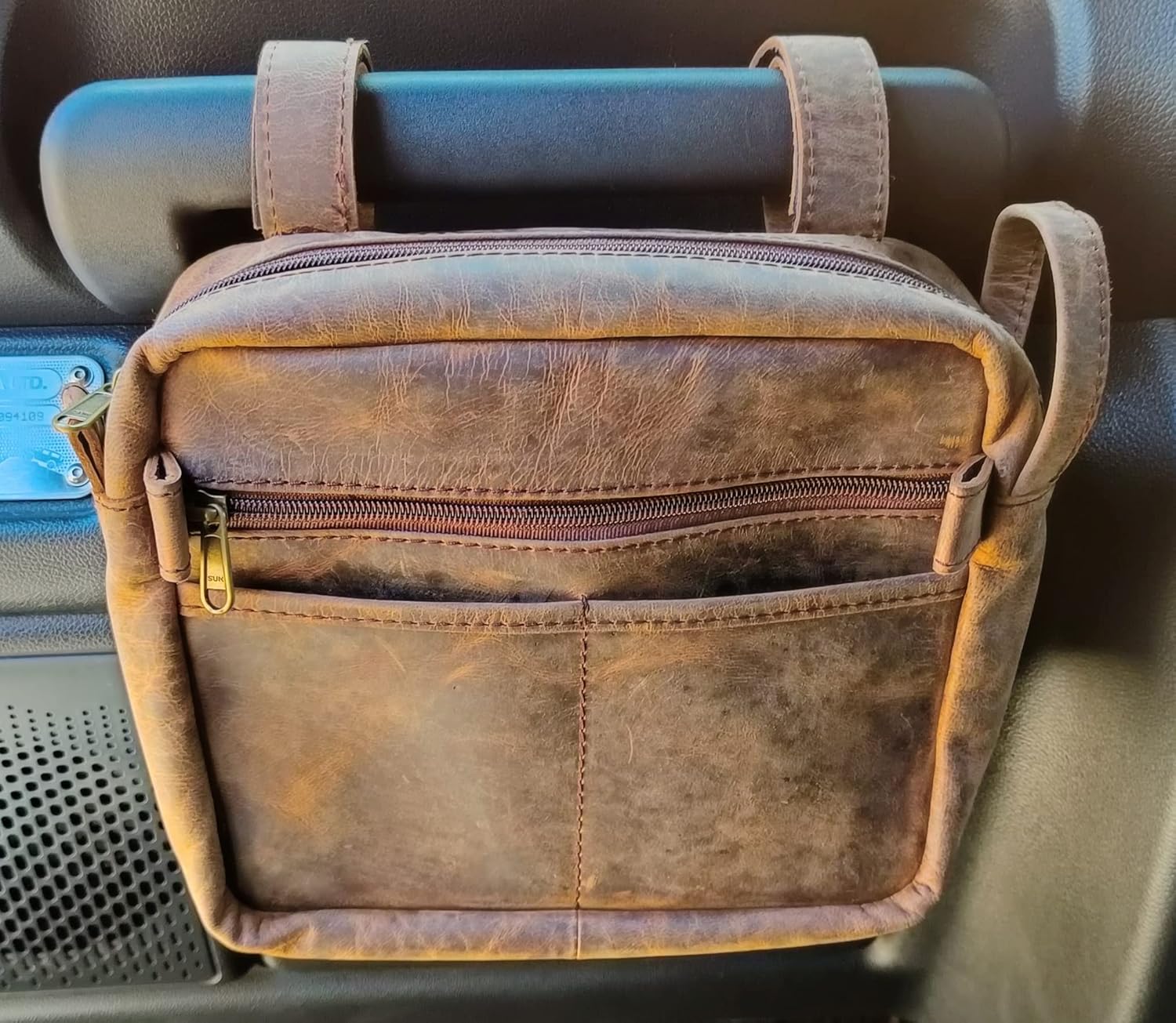 THE BIKERZ GRAB HANDLE BAG (PURE LEATHER) for Mahindra Thar, Jeep Wrangler, JT Gladiator