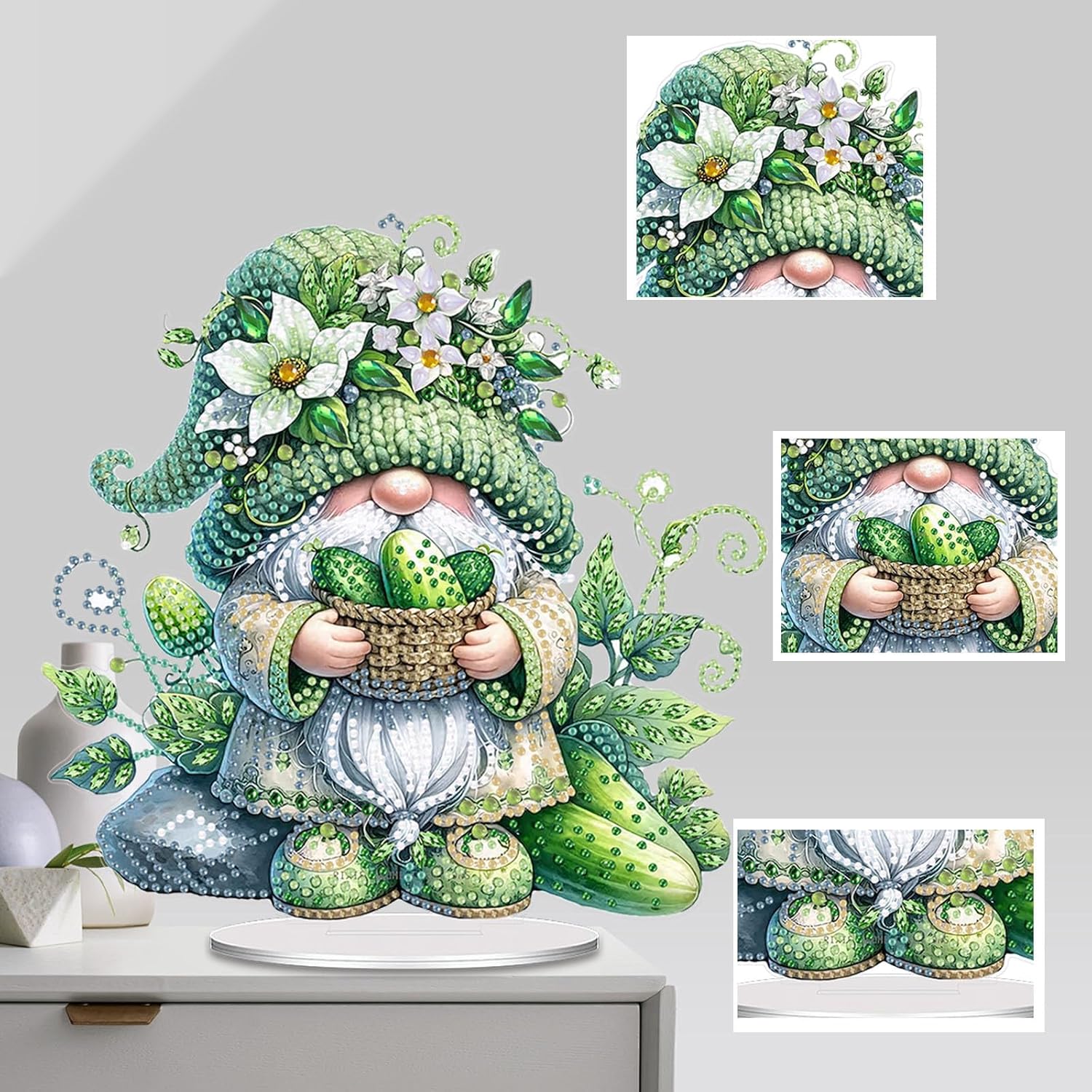 Vegetable Goblin Acrylic Creative DIY Dotted Diamond Ornaments Diamond Art Painting Home Decoration Desktop Ornaments (Single-Sided Dotted Diamond)