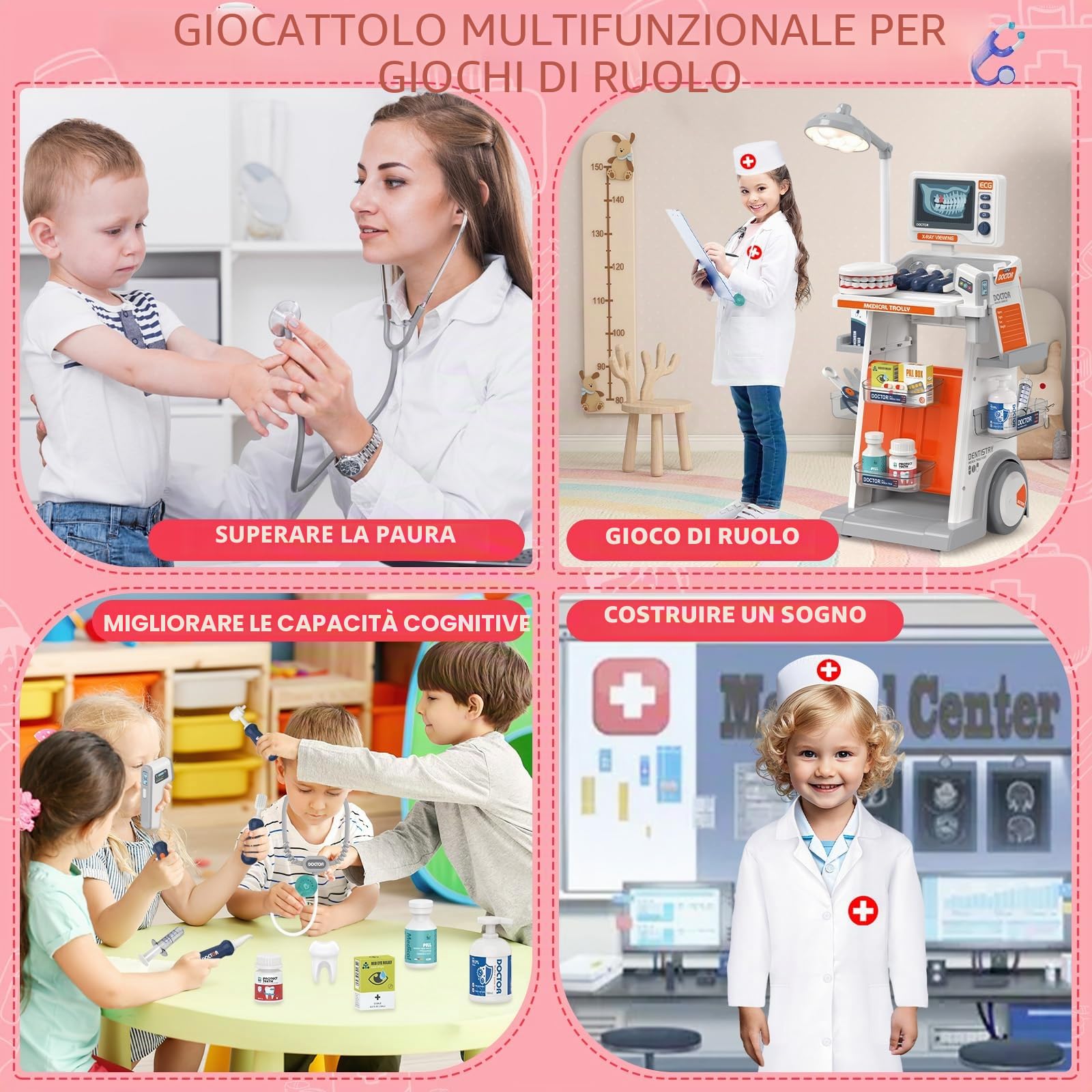 deAO Valigetta Dottore Bambini