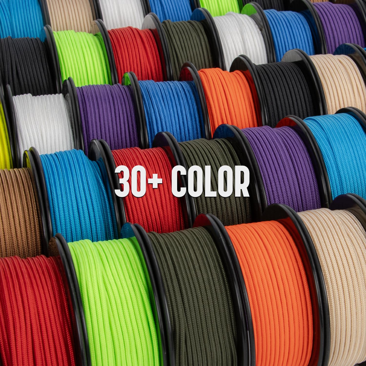 Brotree Paracord 2,4 mm 275lb Corda Nylon 30M 4 Fili Bobina Corda Sopravvivenza - 125 kg Carico di Rottura (Nero)