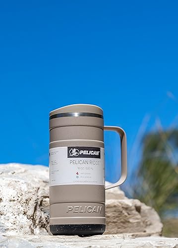 Miniatura 3 de Pelican Hydration Pelican Ridge - Vaso aislado al vacío de 18 onzas, acero inoxidable reciclado de doble pared de viaje con doble tapa, taza de café