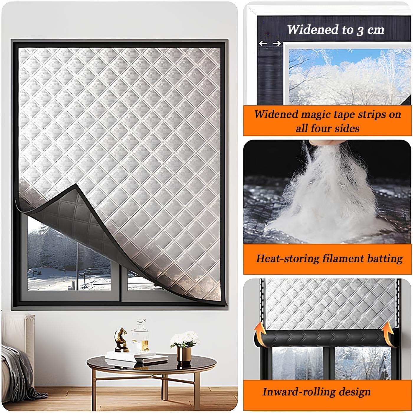 Kit De Aislamiento De Ventana Protege del Frio Cortinas Opacas
