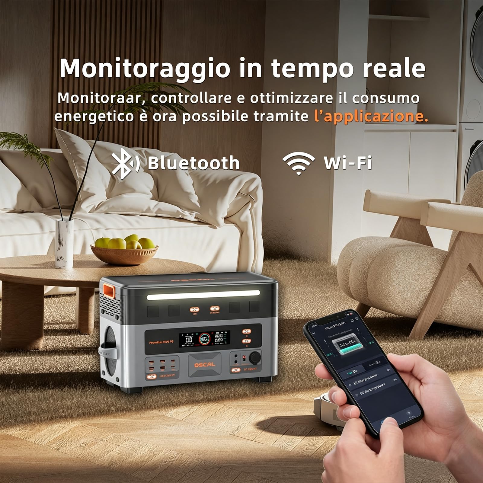 PowerMax 3600PE Centrale Elettrica Portatile con Pannello Solare 100W, 3600W Generatore Solare, Batteria LiFePO₄ 2016Wh, per Campeggio/Caravan/Emergenze (PM3600PE+100W)