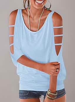 DRESSTELLS Top Donna Con Spalle Scoperte, Maniche Corte E Scollo A V, Tessuto Glitterato, Colore Rosso