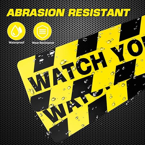 Miniatura 2 de Letrero con texto en inglés "Watch Your Step" (20 x 5 pulgadas), calcomanías adhesivas antideslizantes para interiores y exteriores, precaución en