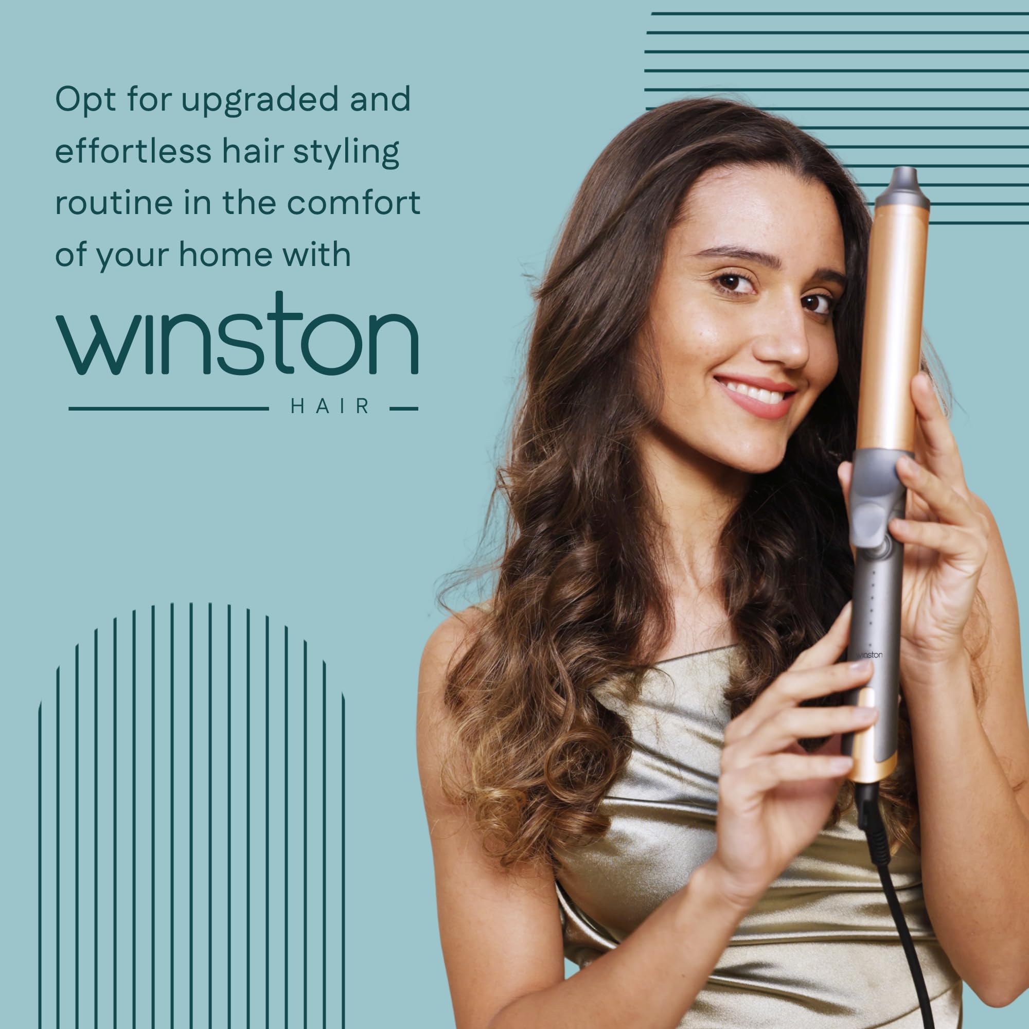 WINSTON Hair Curler Tong with Adjustable Heat Setting | Hair Curler for Women with Fast Heating & Ceramic Coating Plate| Easy to Use Professional Curling Iron - 1 Year Warranty - Image 2 thumbnail