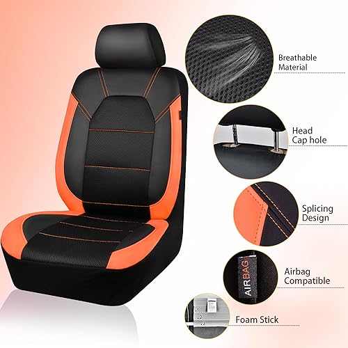 Miniatura 9 de CAR PASS Leather seat Covers,Automotive Universal Sport car seat Cover Super 5mm Composite Sponge Inside,Airbag Compatible fits Most SUVs, Camaleón