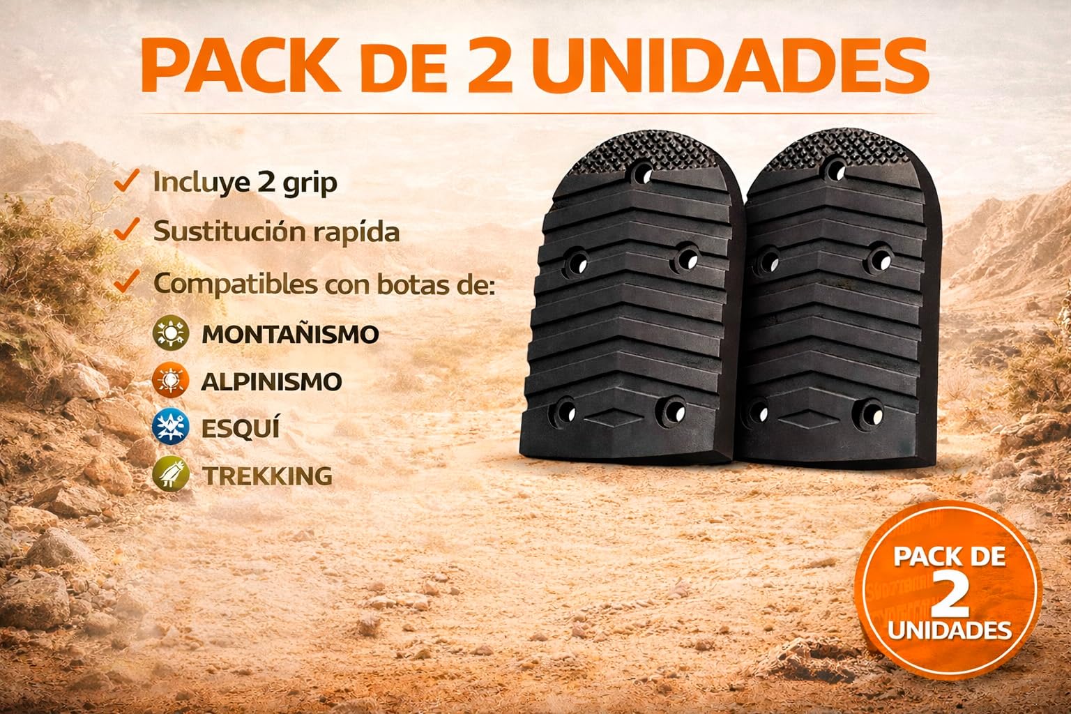 RusticHome Suela Reemplazable para Sal@Mon Montañismo, Alpinismo, Esquís, Trekking/Suelas de Repuesto para Botas Sal@Mon Symbio Vintage y Evolution