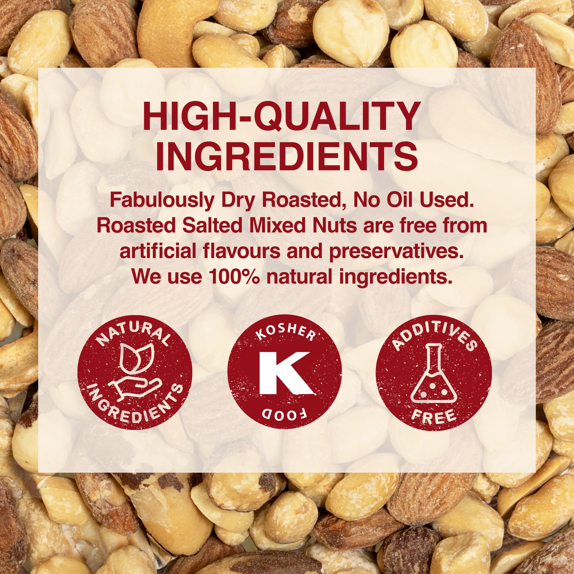 Tropgo Mélange de Noix Grillées Sans Sel 500g x2 – Noix Saines et Fraîches, Riches en Fibres & Protéines – Idéal en Snack – Amandes, Cajou, Noix du Brésil, Cacahuètes & Noisettes