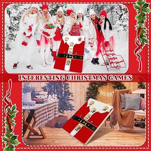 Miniatura 10 de Juego grande de lanzamiento de bolsas de frijoles de Navidad (incluye 6 bolsas, rojo verde) recuerdo de fiesta de Navidad para niños y adultos,