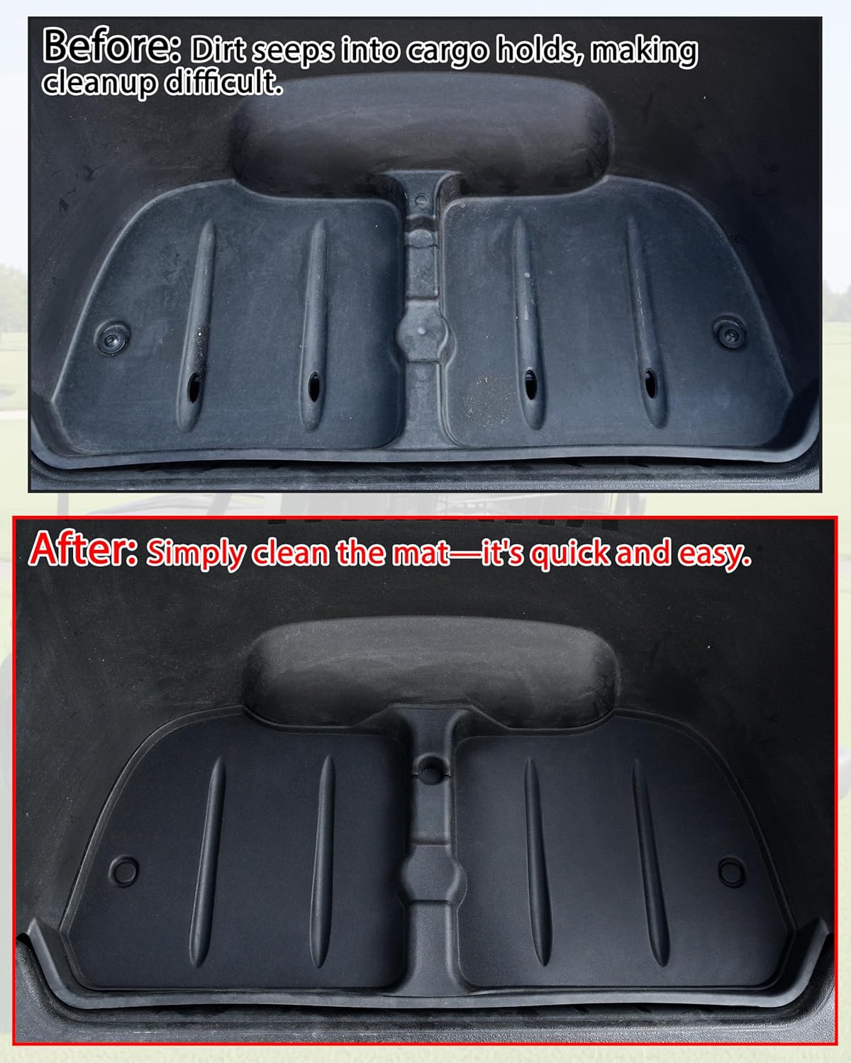 KEWISAUTO Bag Well Mat for Yamaha G29 Golf Carts Accessories,Full Coverage Rear Cargo Liner Bagwell Mat Rubber Slush Liner Insert for Yamaha Drive2 G29 Golf Cart, All Weather Protection