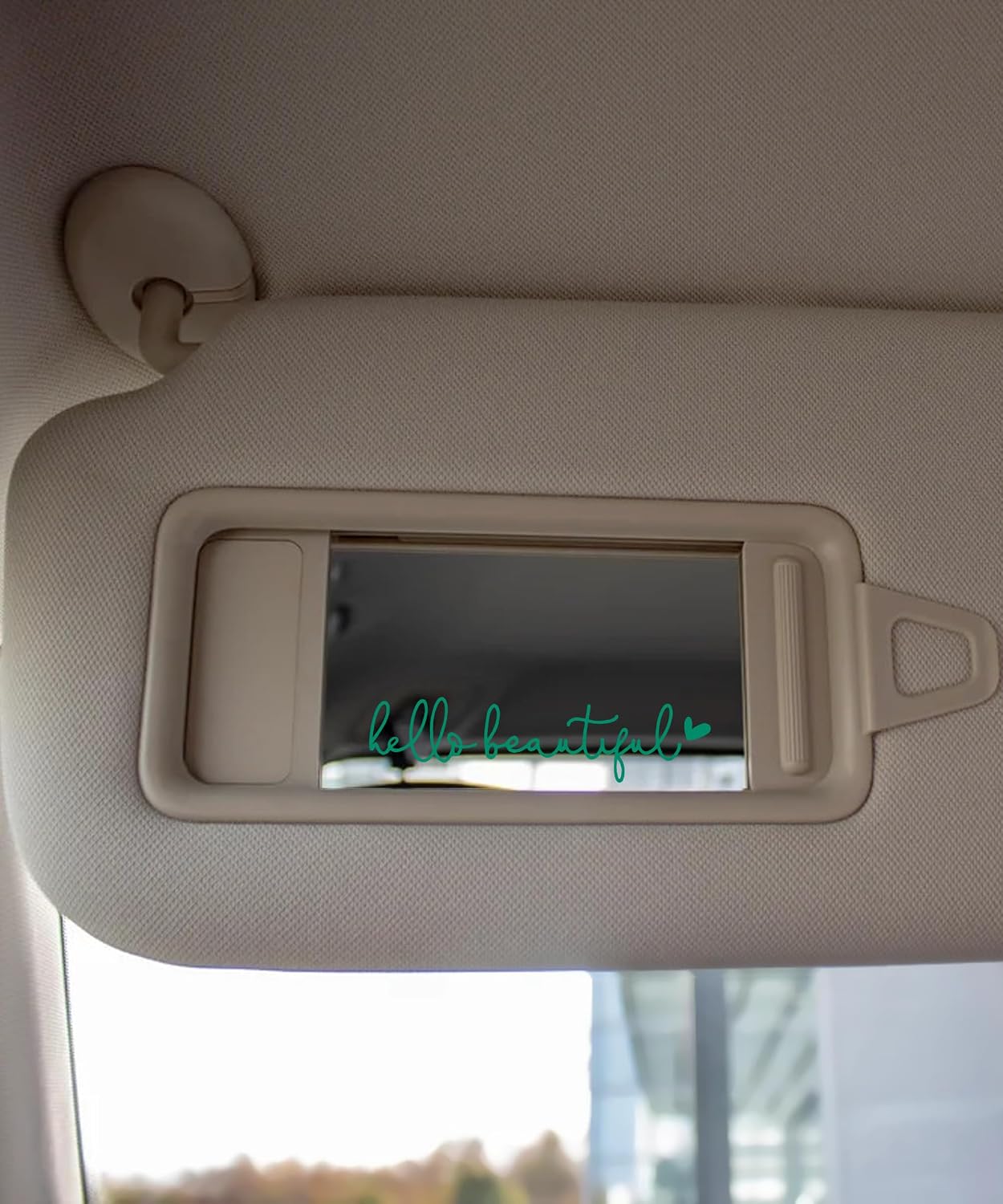 RACOONA Rearview Mirror Decal,Hello Beautiful Decal,Car Accessories Stickers Rearview Mirror Sticker (Green)