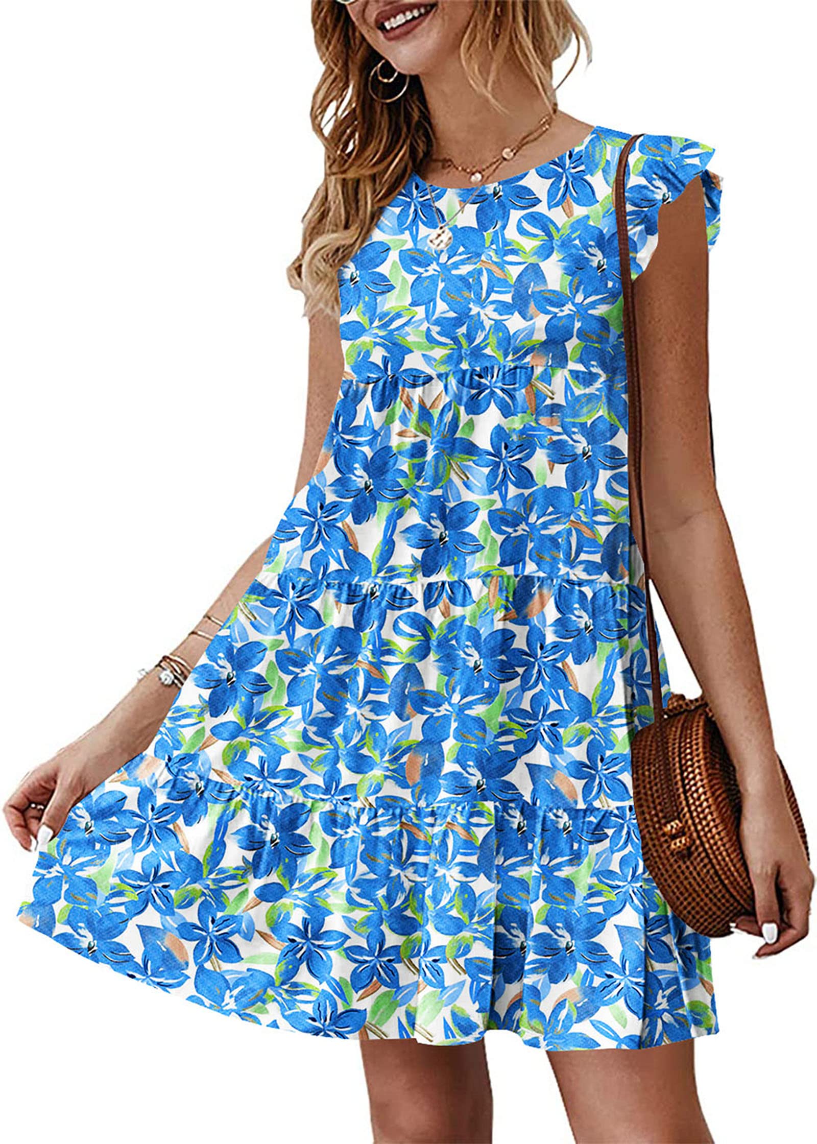 KIRUNDO Summer Dresses for Women Sundress Babydoll Dress